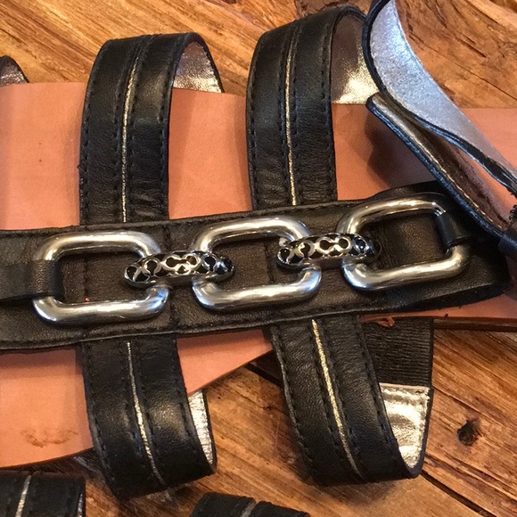 Authentic Coach Tesa Gladiator Style Leather Sandals w Silver Hardware Size 10 - Picture 5 of 16